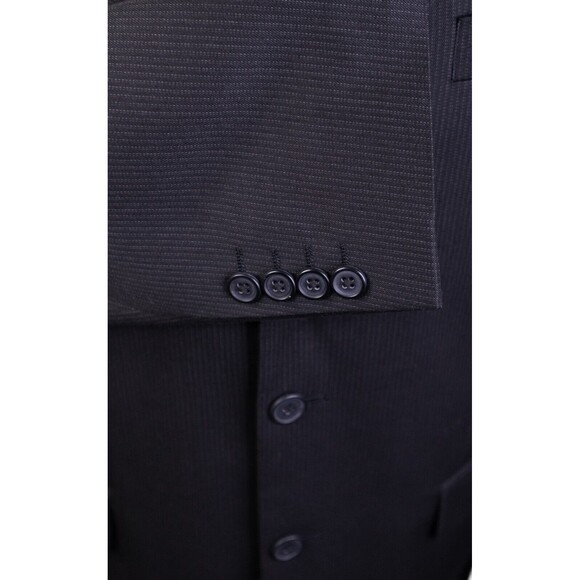 Van Heusen Mens 3 Button Modern Fit Blazer Jacket Striped Black Size 42s - Picture 8 of 13